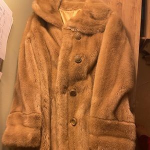 Vintage brown faux fur coat